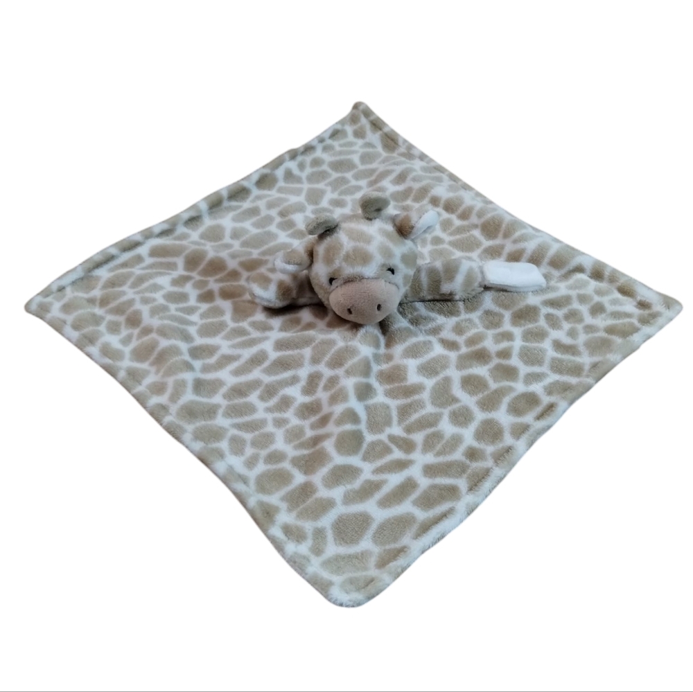 Carter's Giraffe & Pacifier Holder Lovey Security Blanket Tan White Soft Cuddle